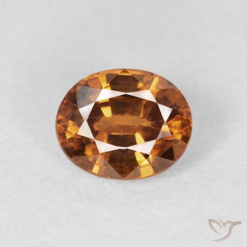 1.13ct Naturale Marrone arancio Zircone, Ovale, VS