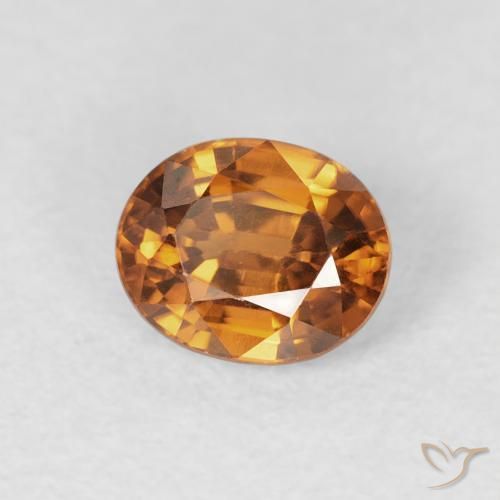 Zircone Marrone arancio naturale da 1.13 ct, Ovale, VS