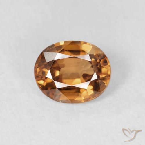 0.95ct Naturale Arancio Medio Zircone, Ovale, VS