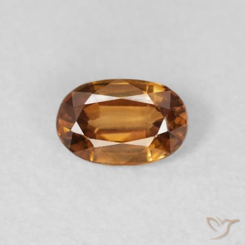 0.70ct Naturale Arancione marroncino Zircone, Ovale, VVS-VS
