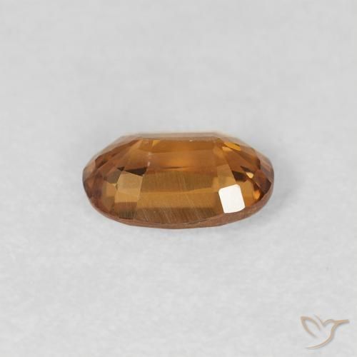 Zircone Arancione marroncino naturale da 0.70 ct, Ovale, VVS-VS
