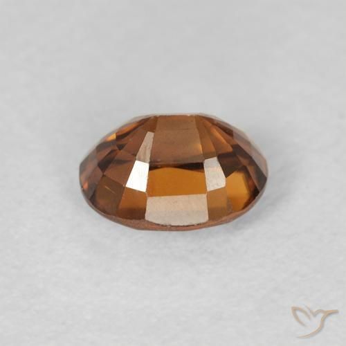 Zircone Arancio brunastro intenso naturale da 1.12 ct, Ovale, VVS-VS