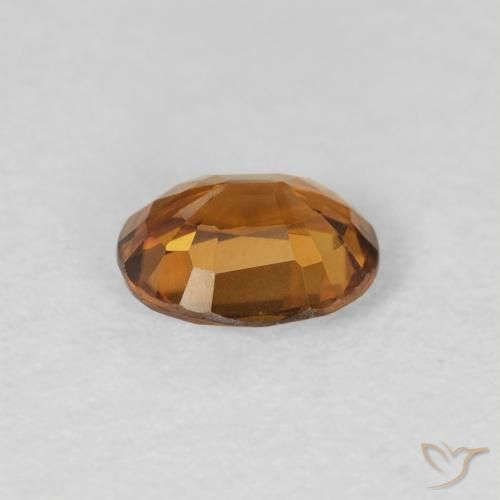 Zircone Marrone arancio naturale da 0.85 ct, Ovale, VVS-VS