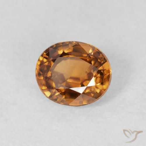 Zircone Arancio Medio naturale da 1.02 ct, Ovale, VVS-VS