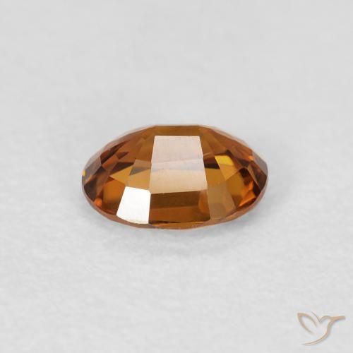 Zircone Arancio Medio naturale da 0.90 ct, Ovale, VVS-VS