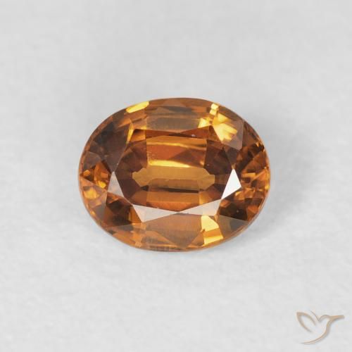 1.02ct Naturale Marrone arancio Zircone, Ovale, VS