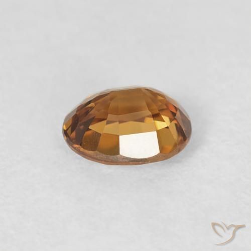 Zircone Marrone arancio naturale da 0.97 ct, Ovale, VVS-VS