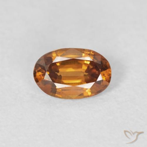 0.66ct Naturale Arancio Medio Zircone, Ovale, VVS-VS