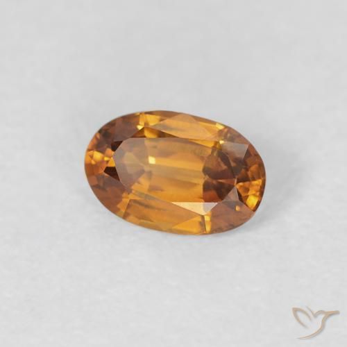 Zircone Arancio Medio naturale da 0.66 ct, Ovale, VVS-VS
