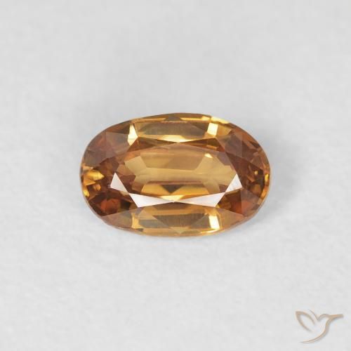 0.70ct Naturale Arancio Medio Zircone, Ovale, VVS-VS
