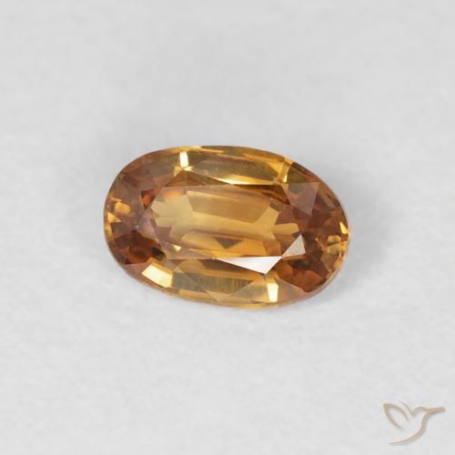 Zircone Arancio Medio naturale da 0.70 ct, Ovale, VVS-VS