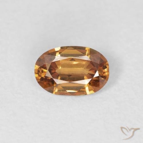 0.60ct Naturale Arancio Medio Zircone, Ovale, VVS-VS