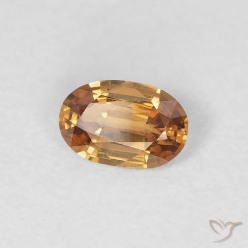Zircone Arancio Medio naturale da 0.60 ct, Ovale, VVS-VS