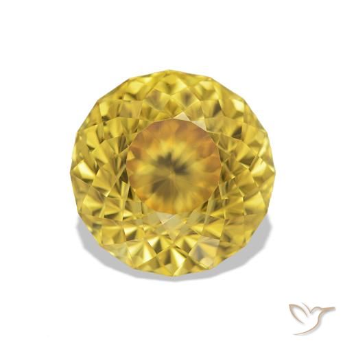Zircone Giallo miele chiaro naturale da 2.93 ct, Rotondo, VVS