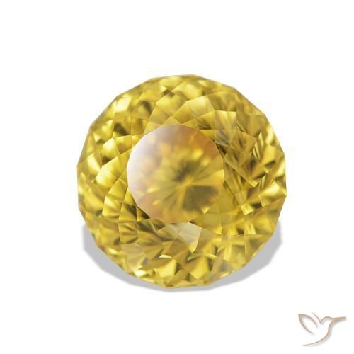 Zircone Giallo miele chiaro naturale da 2.93 ct, Rotondo, VVS