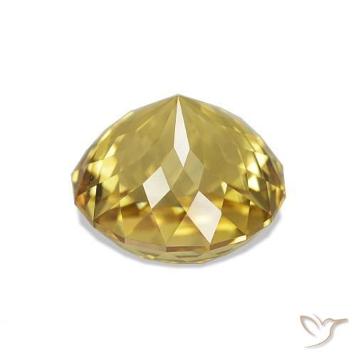 Zircone Giallo miele chiaro naturale da 2.93 ct, Rotondo, VVS