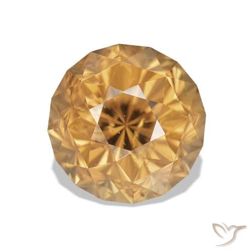 Zircone Golden-Peach naturale da 4.18 ct, Rotondo, VS