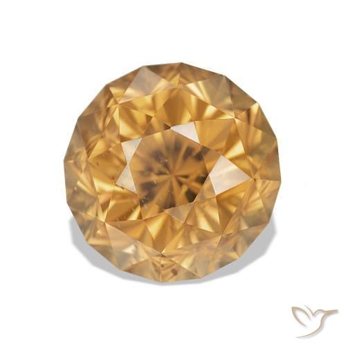 Zircone Golden-Peach naturale da 4.18 ct, Rotondo, VS