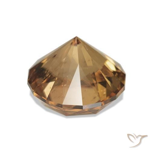 Zircone Golden-Peach naturale da 4.18 ct, Rotondo, VS