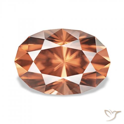 Zircone Arancio Medio naturale da 3.25 ct, Ovale, VVS