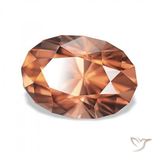 Zircone Arancio Medio naturale da 3.25 ct, Ovale, VVS