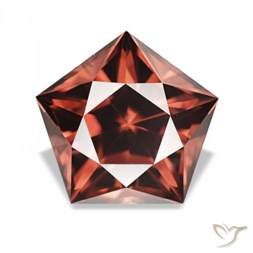 Zircone Rosso rosa scuro naturale da 3.46 ct, Taglio a fantasia, VVS