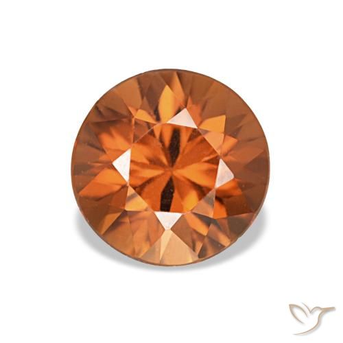 1.43ct arancione zircone, rotondo, VVS-VS