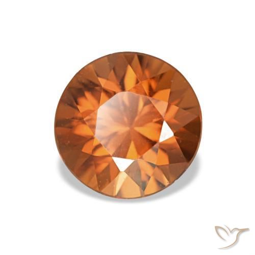 Zircone naturale arancione da 1,43 ct, taglio rotondo, VVS-VS