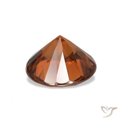 Zircone naturale arancione da 1,43 ct, taglio rotondo, VVS-VS