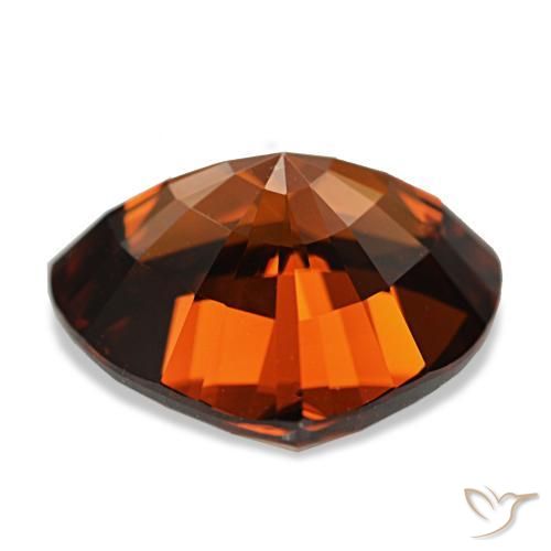 Zircone naturale rosso da 11,34 ct, trillion, VVS