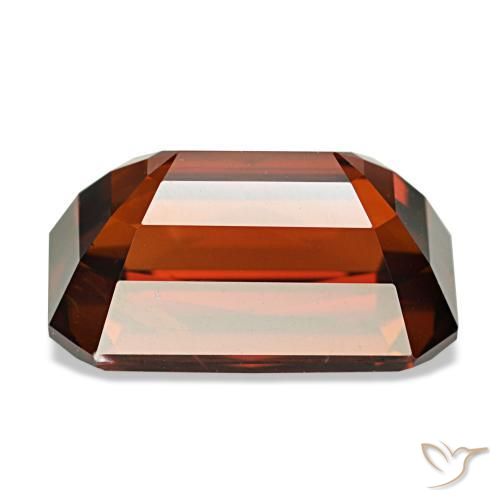 Zircone naturale arancione da 7,63 ct, taglio smeraldo, VVS-VS