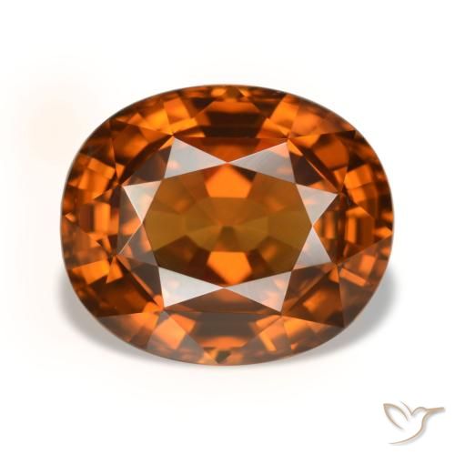 Zircone naturale arancione da 5,52 ct, taglio ovale, VVS