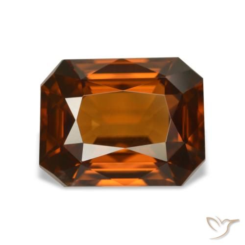 4.76ct arancione zircone, taglio smeraldo, VVS-VS