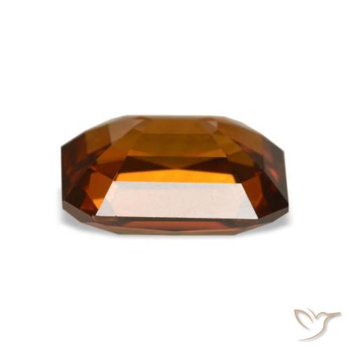 Zircone naturale arancione da 4,76 ct, taglio smeraldo, VVS-VS
