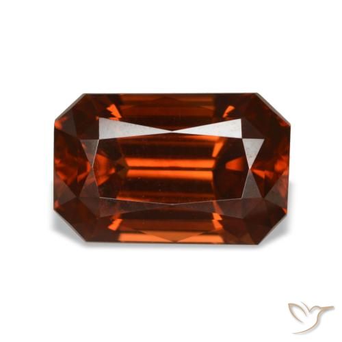 6.24ct arancione zircone, taglio smeraldo, VVS