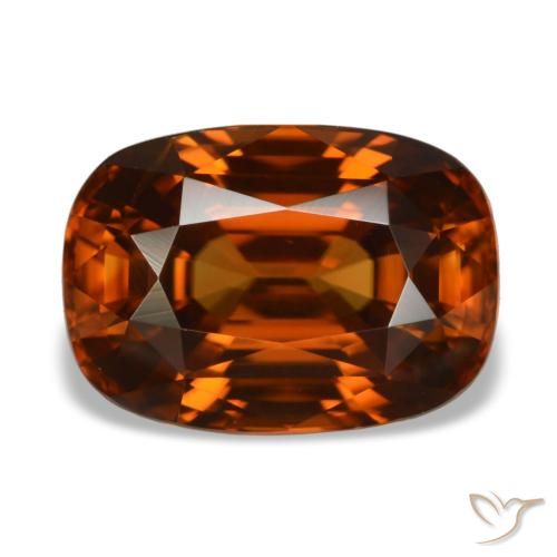 5.19ct arancione zircone, cuscino, VVS
