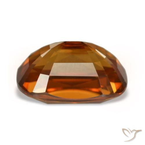 Zircone naturale arancione da 5,19 ct, taglio a cuscino, VVS
