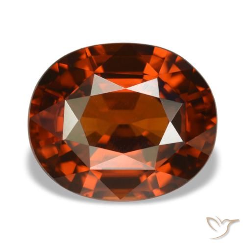 5.14ct arancione zircone, ovale, VVS