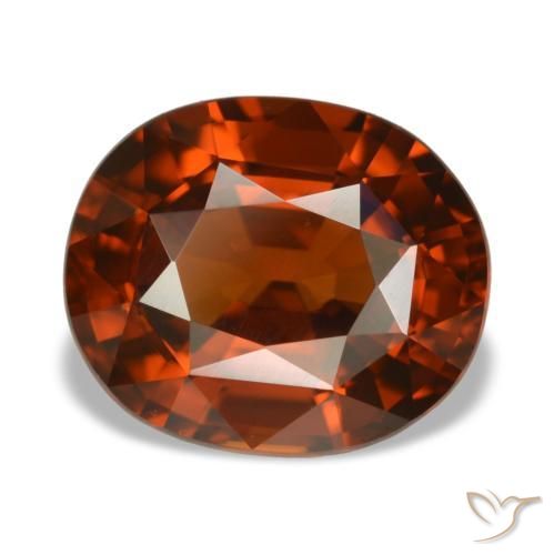 Zircone naturale arancione da 5,14 ct, taglio ovale, VVS