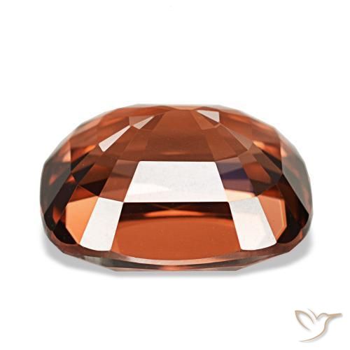Zircone naturale rosso da 6,13 ct, taglio a cuscino, VVS