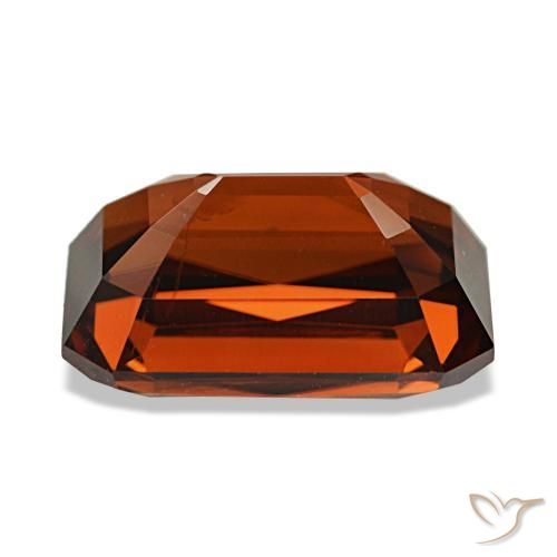 Zircone naturale rosso da 7,02 ct, taglio smeraldo, VVS-VS