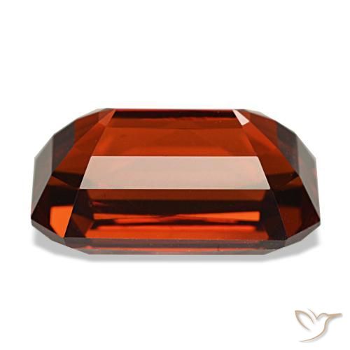 Zircone naturale rosso da 8,30 ct, taglio smeraldo, VVS