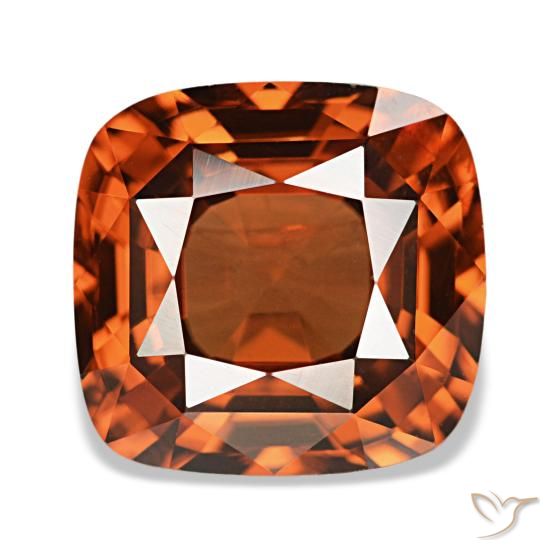 5.36ct rosso zircone, cuscino, VVS