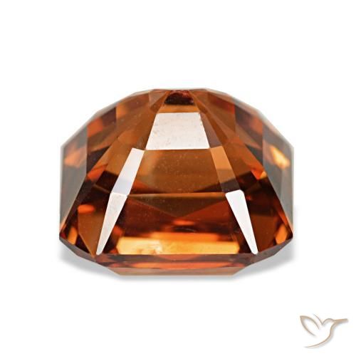Zircone naturale rosso da 3,67 ct, taglio smeraldo, VVS-VS