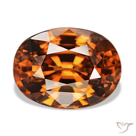 Zircone naturale arancione da 5,12 ct, taglio ovale, VVS