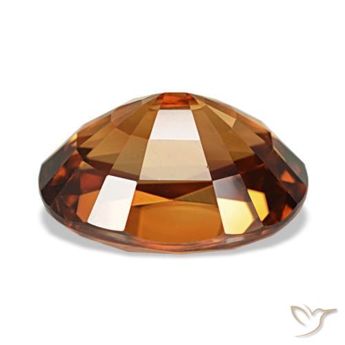 Zircone naturale arancione da 5,12 ct, taglio ovale, VVS