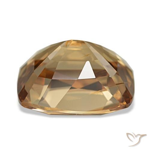 Zircone naturale dorato da 7,41 ct, taglio a cuscino, VVS-VS