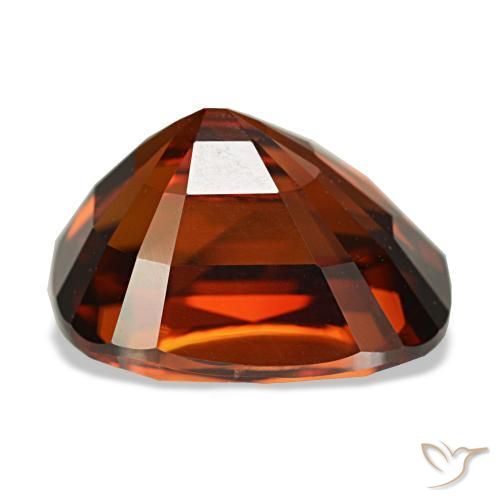 Zircone naturale rosso da 6,62 ct, taglio a cuscino, VVS